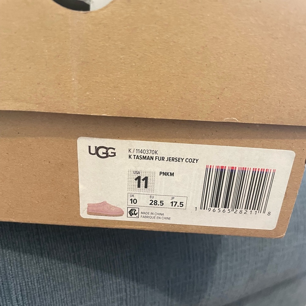 UGG Pink Tasman Fur Jersey Slip-Ons